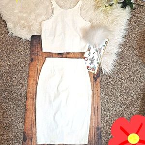 Crop Top n Pencil Skirt Set 😍 White Day-Night SET